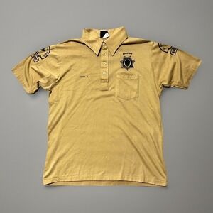 Vintage Anvil Polo Shirt XL Tan Mens San Bernardino County Sheriff Mounted Posse